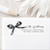 Black Bow Rücksendeadressen-Aufkleber (Insitu)