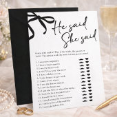 Black Bow sagte, sie sagte Brautparty Game Einladung