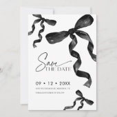 Black Bow Save the Date Einladung (Vorderseite)