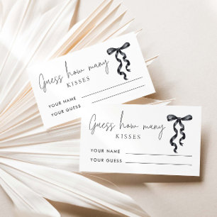 Black Bow schätzt, wie viele Kisses Bridal Game Begleitkarte