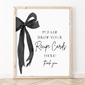 Black Bow Share a Recicard Brautparty Sign Poster