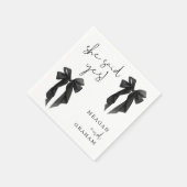 Black Bow She Said Yes Napkin Serviette (Ecke)
