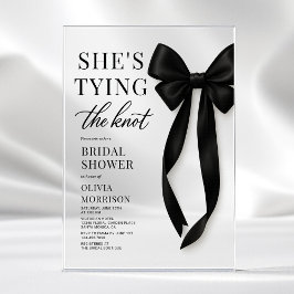 Black Bow She's Tying The Knot Bridal Shower  Acryleinladungen