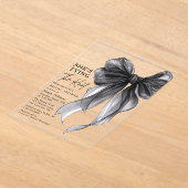 Black Bow She's Tying The Knot Bridal Shower Acryleinladungen (Ablage )