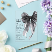 Black Bow She's Tying The Knot Bridal Shower Acryleinladungen (In Situ (Hochzeit))