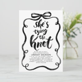 Black Bow She's Tying The Knot Bridal Shower Einladung