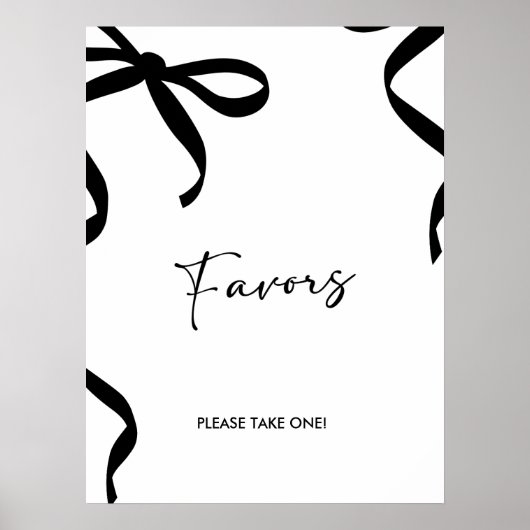 Black Bow She's Tying the Knot Bridal Shower Poster (Vorne)