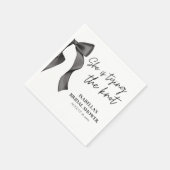 Black Bow She's Tying the Knot Bridal shower Serviette (Ecke)