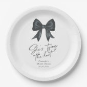Black Bow Sie bindet das Brautparty am Knoten Pappteller (Vorderseite)