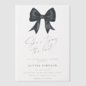 Black Bow Sie bindet das Brautparty am Knoten Pergament Einladungen (Vorderseite)