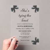 Black Bow Sie bindet das Brautparty des Knotens Acryleinladungen (Insitu (Handheld))