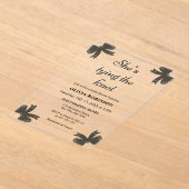 Black Bow Sie bindet das Brautparty des Knotens Acryleinladungen (Ablage )