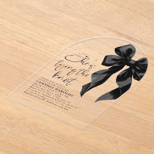 Black Bow Sie bindet das Brautparty des Knotens Acryleinladungen (Ablage )