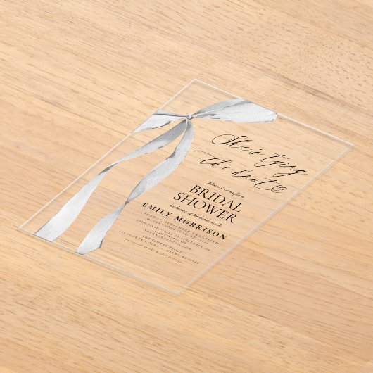 Black Bow Sie bindet das Brautparty des Knotens Acryleinladungen (Ablage )