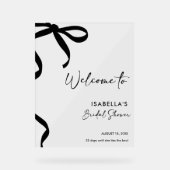 Black Bow Sie bindet das Brautparty des Knotens Acrylschild (Vorderseite)