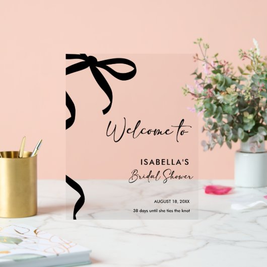 Black Bow Sie bindet das Brautparty des Knotens Acrylschild (Hochzeit)