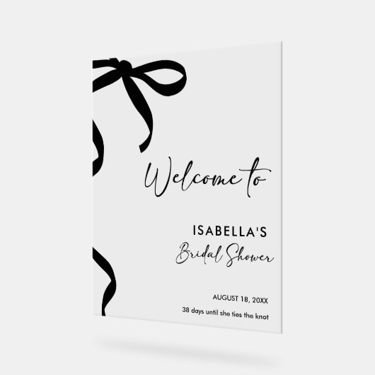 Black Bow Sie bindet das Brautparty des Knotens Acrylschild (Winkel)