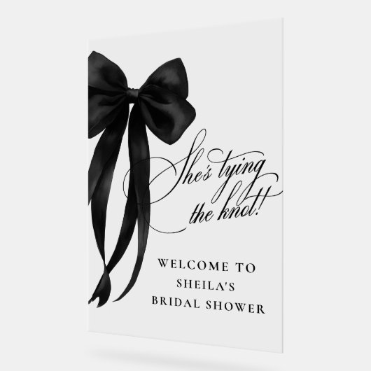 Black Bow Sie bindet das Brautparty des Knotens Acrylschild (Winkel)