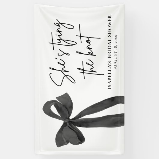 Black Bow Sie bindet das Brautparty des Knotens Banner (Vertikal)