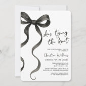 Black Bow Sie bindet das Brautparty des Knotens Einladung (Vorderseite)