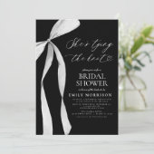 Black Bow Sie bindet das Brautparty des Knotens Einladung (Stehend Vorderseite)