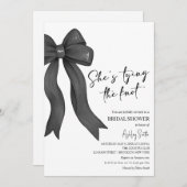 Black Bow Sie bindet das Brautparty des Knotens Einladung (Vorne/Hinten)