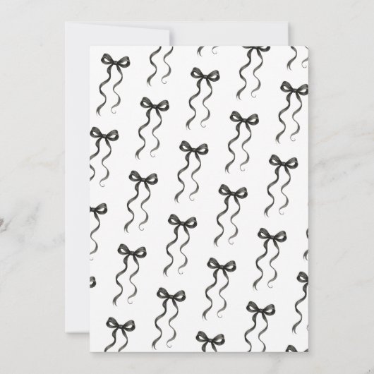 Black Bow Sie bindet das Brautparty des Knotens Einladung (Rückseite)