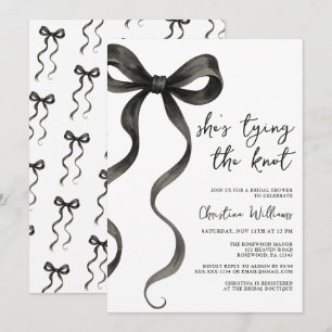 Black Bow Sie bindet das Brautparty des Knotens Einladung