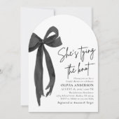 Black Bow Sie bindet das Brautparty des Knotens Einladung (Vorderseite)