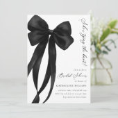 Black Bow Sie bindet das Brautparty des Knotens Einladung (Stehend Vorderseite)