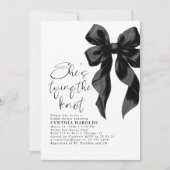 Black Bow Sie bindet das Brautparty des Knotens Einladung (Vorderseite)