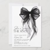 Black Bow Sie bindet das Brautparty des Knotens Einladung (Vorderseite)