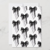 Black Bow Sie bindet das Brautparty des Knotens Einladung (Rückseite)