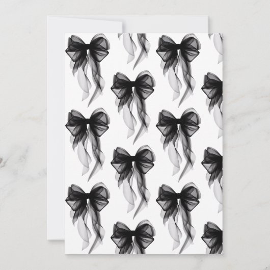 Black Bow Sie bindet das Brautparty des Knotens Einladung (Rückseite)