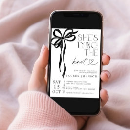 Black Bow Sie bindet das Brautparty des Knotens Einladung