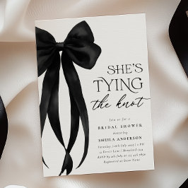 Black Bow Sie bindet das Brautparty des Knotens Einladung