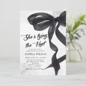 Black Bow Sie bindet das Brautparty des Knotens Einladung (Stehend Vorderseite)