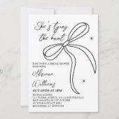 Black Bow Sie bindet das Brautparty des Knotens Einladung (Vorderseite)