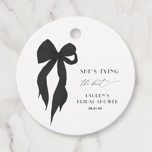 Black Bow Sie bindet das Brautparty des Knotens Geschenkanhänger (Vorderseite)