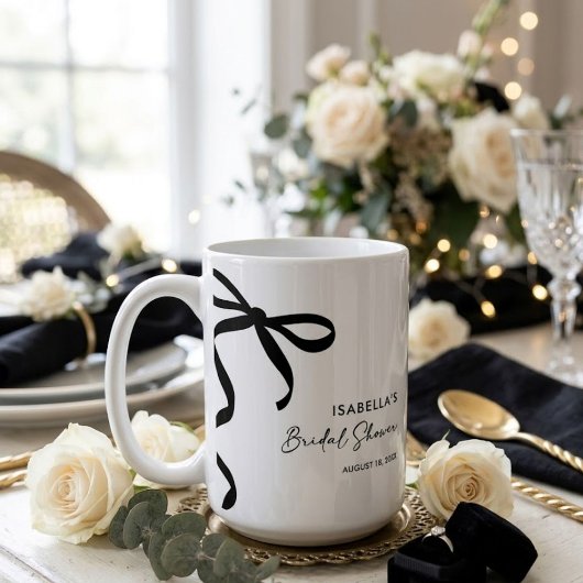 Black Bow Sie bindet das Brautparty des Knotens Kaffeetasse