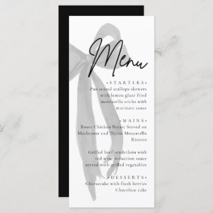 Black Bow Sie bindet das Brautparty des Knotens Menükarte