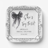 Black Bow Sie bindet das Brautparty des Knotens Pappteller (Vorderseite)