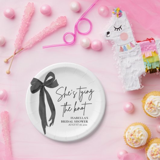 Black Bow Sie bindet das Brautparty des Knotens Pappteller (Party)