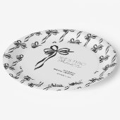 Black Bow Sie bindet das Brautparty des Knotens Pappteller (Schrägansicht)