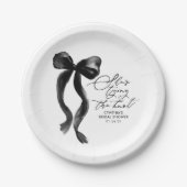 Black Bow Sie bindet das Brautparty des Knotens Pappteller (Vorderseite)
