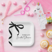 Black Bow Sie bindet das Brautparty des Knotens Pappteller (Party)