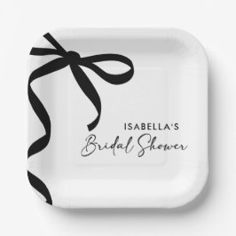 Black Bow Sie bindet das Brautparty des Knotens Pappteller