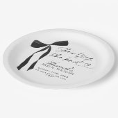 Black Bow Sie bindet das Brautparty des Knotens Pappteller (Schrägansicht)