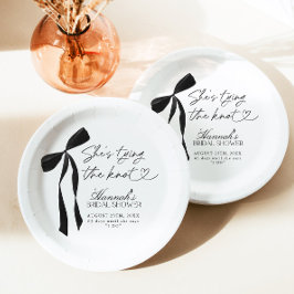 Black Bow Sie bindet das Brautparty des Knotens Pappteller