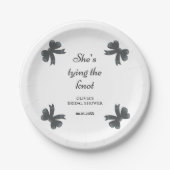 Black Bow Sie bindet das Brautparty des Knotens Pappteller (Vorderseite)